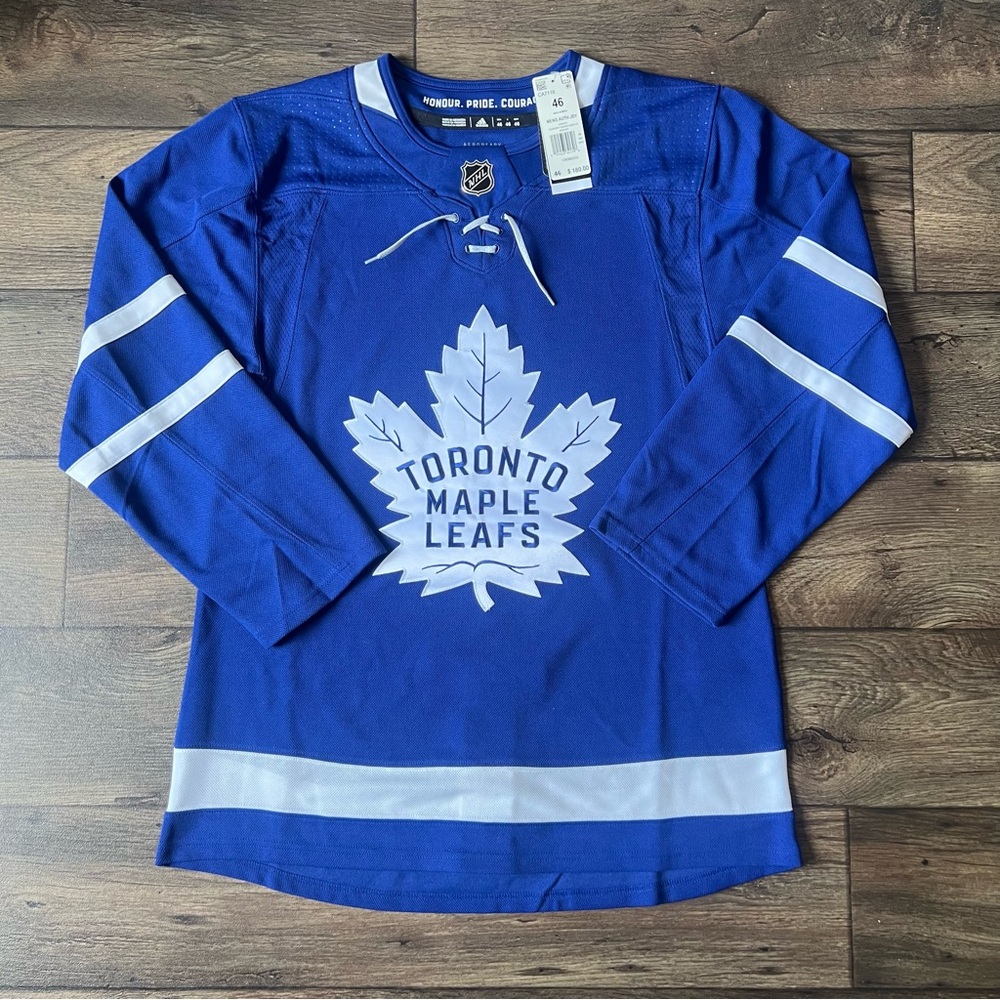 Adidas Men's Toronto Maple Leafs Authentic Home Jersey Blue Size 46 NEW
